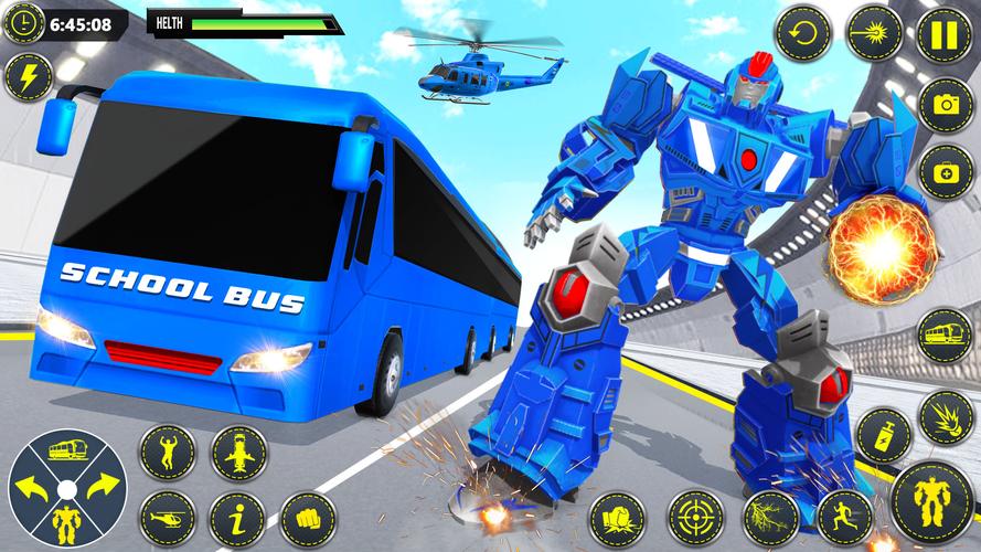 School Bus Robot Car Game Captura de tela 2