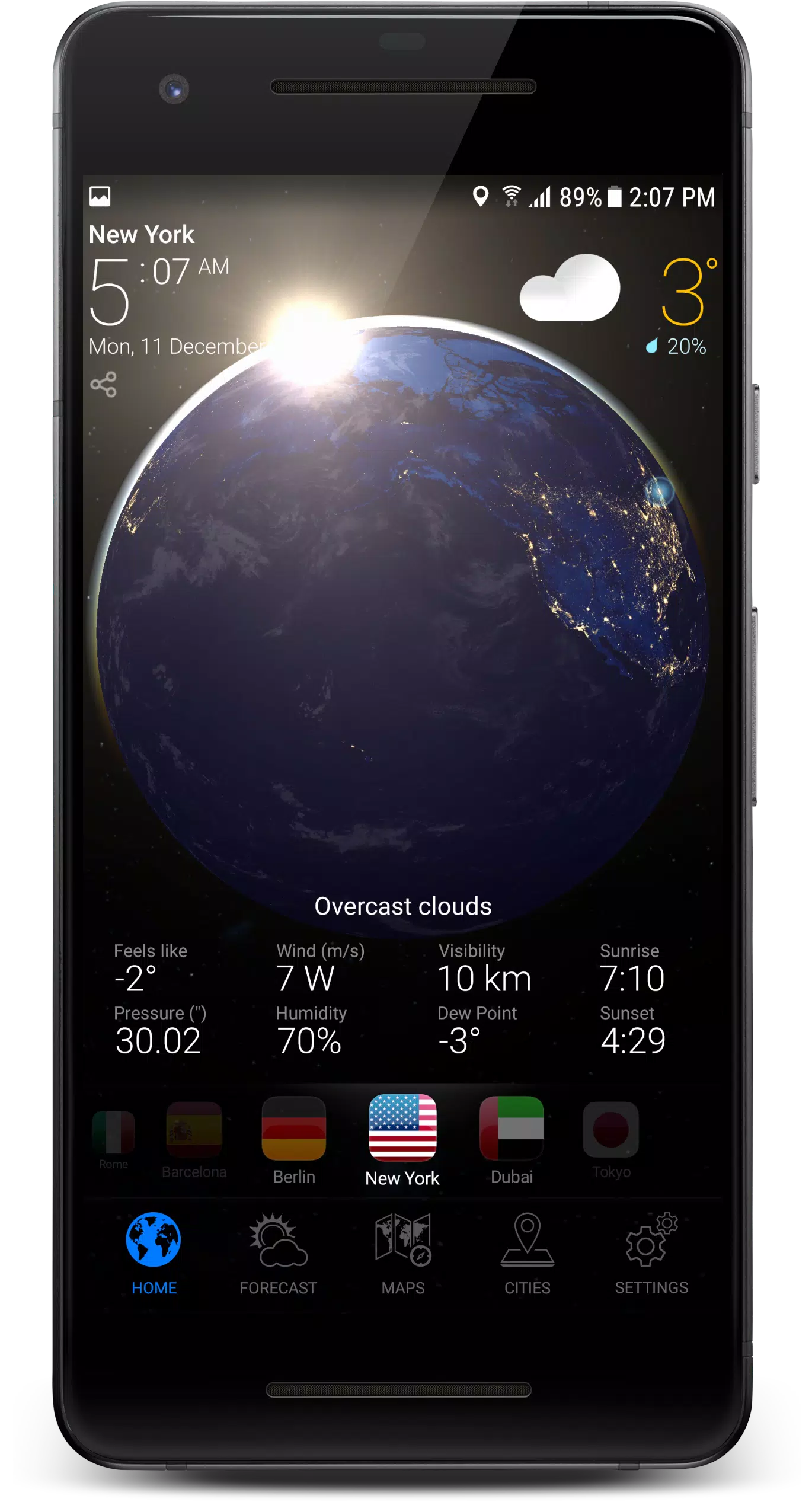 3D EARTH PRO - local forecast Captura de pantalla 1