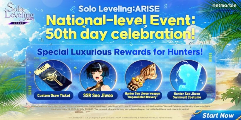 တစ်ကိုယ်တော် Leveling- Arise သည် ဆုများစွာဖြင့် စတင်ရောင်းချချိန်မှစ၍ ၎င်း၏ နှစ် 50 ပြည့် အထိမ်းအမှတ်နေ့ကို ကျင်းပနေပါသည်။