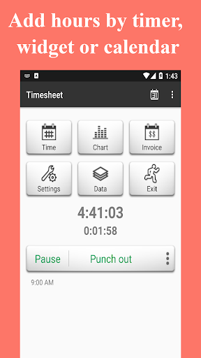 Schermata Timesheet – Work Hours Tracker 0