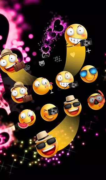 Sparkling Purple Heart Keyboard Theme ဖန်သားပြင်ဓာတ်ပုံ 3