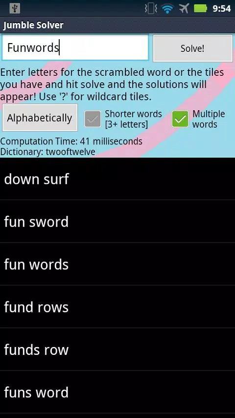 Schermata Jumble Solver 2