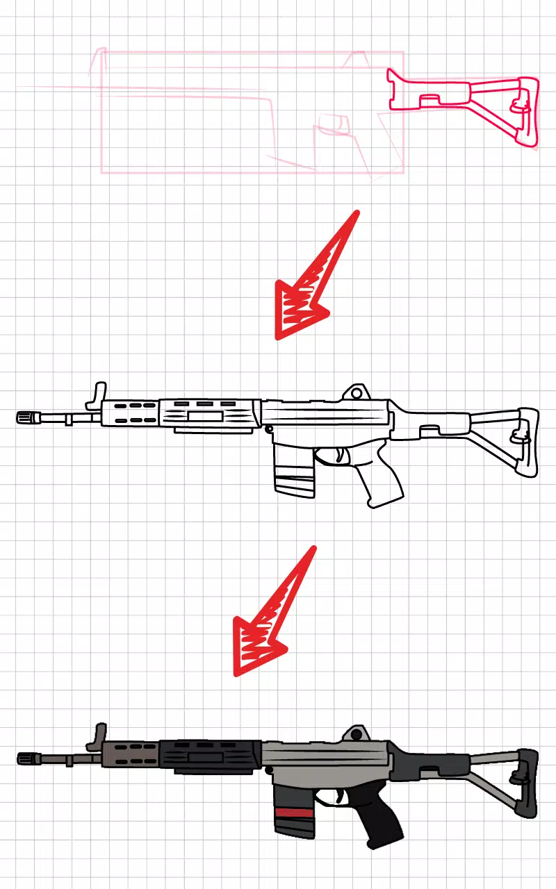 How to draw weapons step by st Скриншот 1