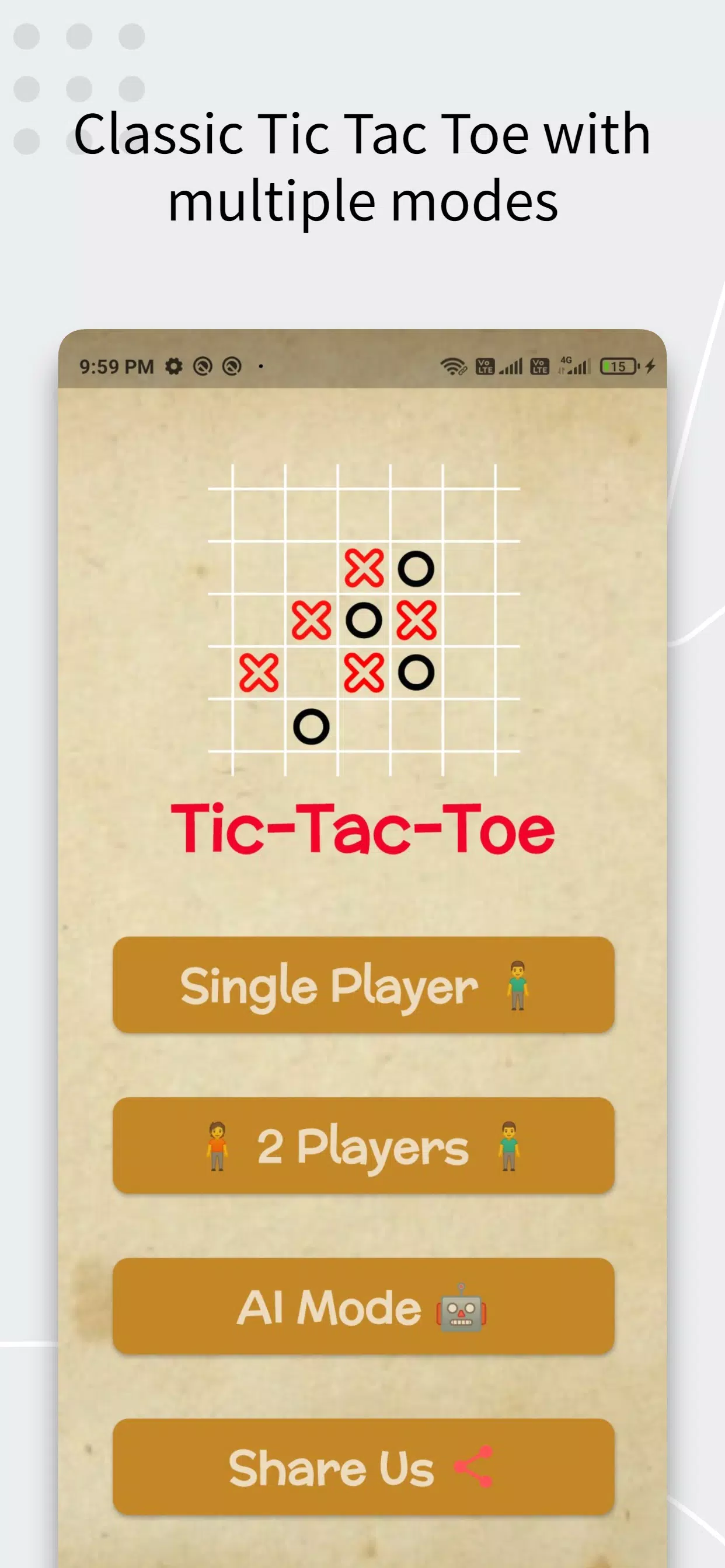 Tic Tac Toe AI Game Ekran Görüntüsü 0